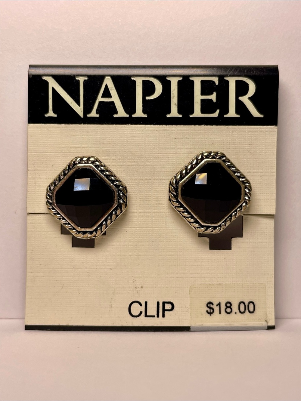 Napier Onyx Clip-On Earrings